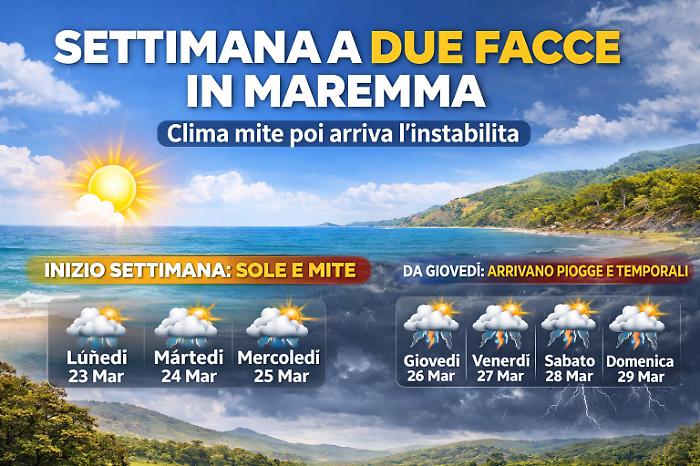 Primavera capricciosa in Maremma: sole in avvio di settimana, poi piogge in agguato