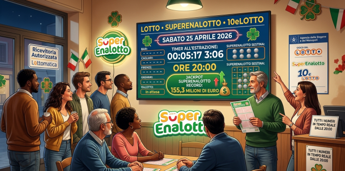 Lotto, Superenalotto e 10eLotto: estrazioni e numeri vincenti di oggi sabato 25 aprile
