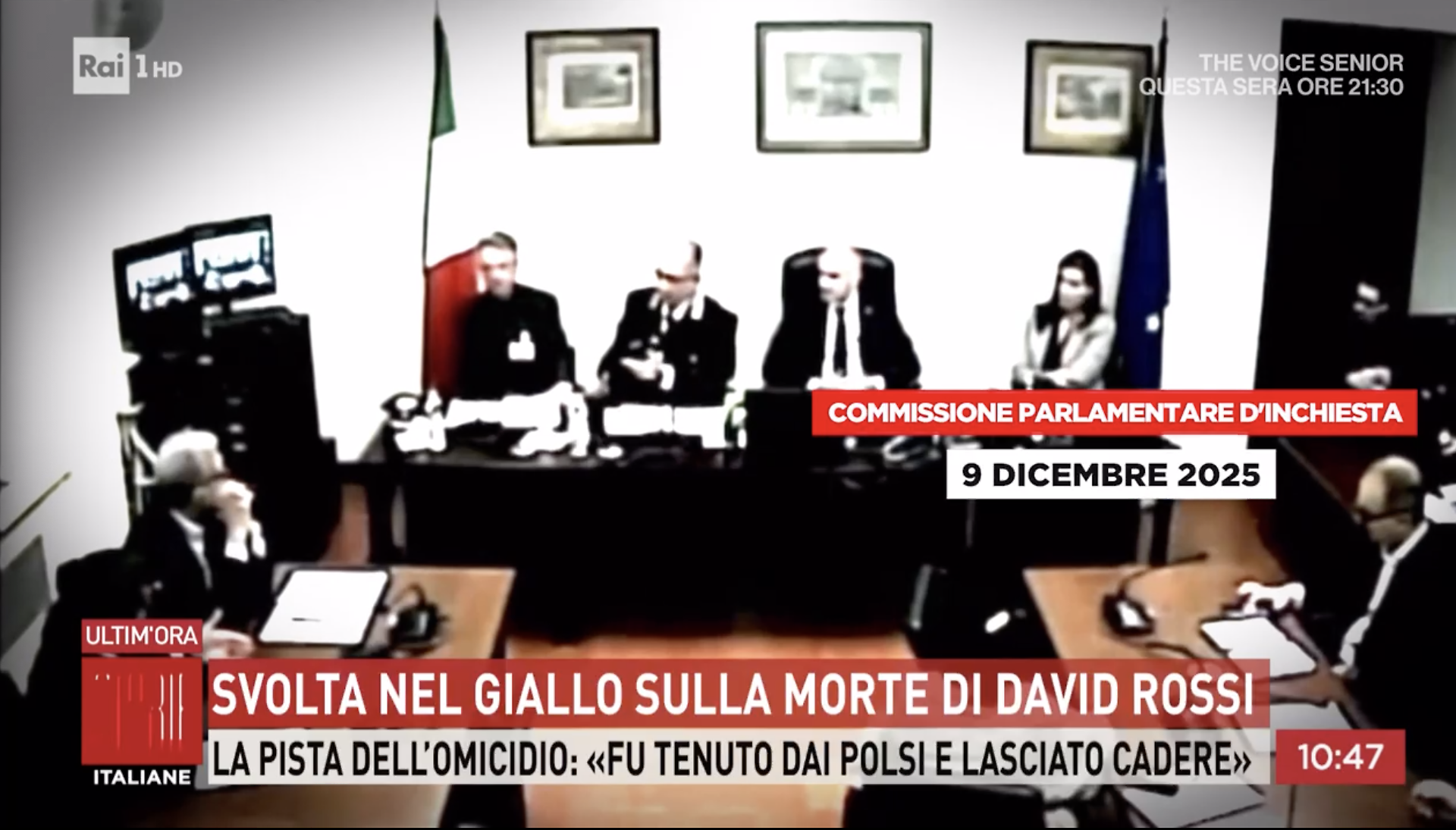 Una immagine durante in dibattito in commissione di inchiesta